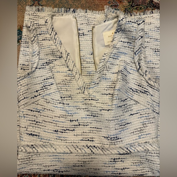 NWOT Kate Spade Plunge Neckline Bouclé Mini Dress multi-tweed sheath XXS - Picture 6 of 15